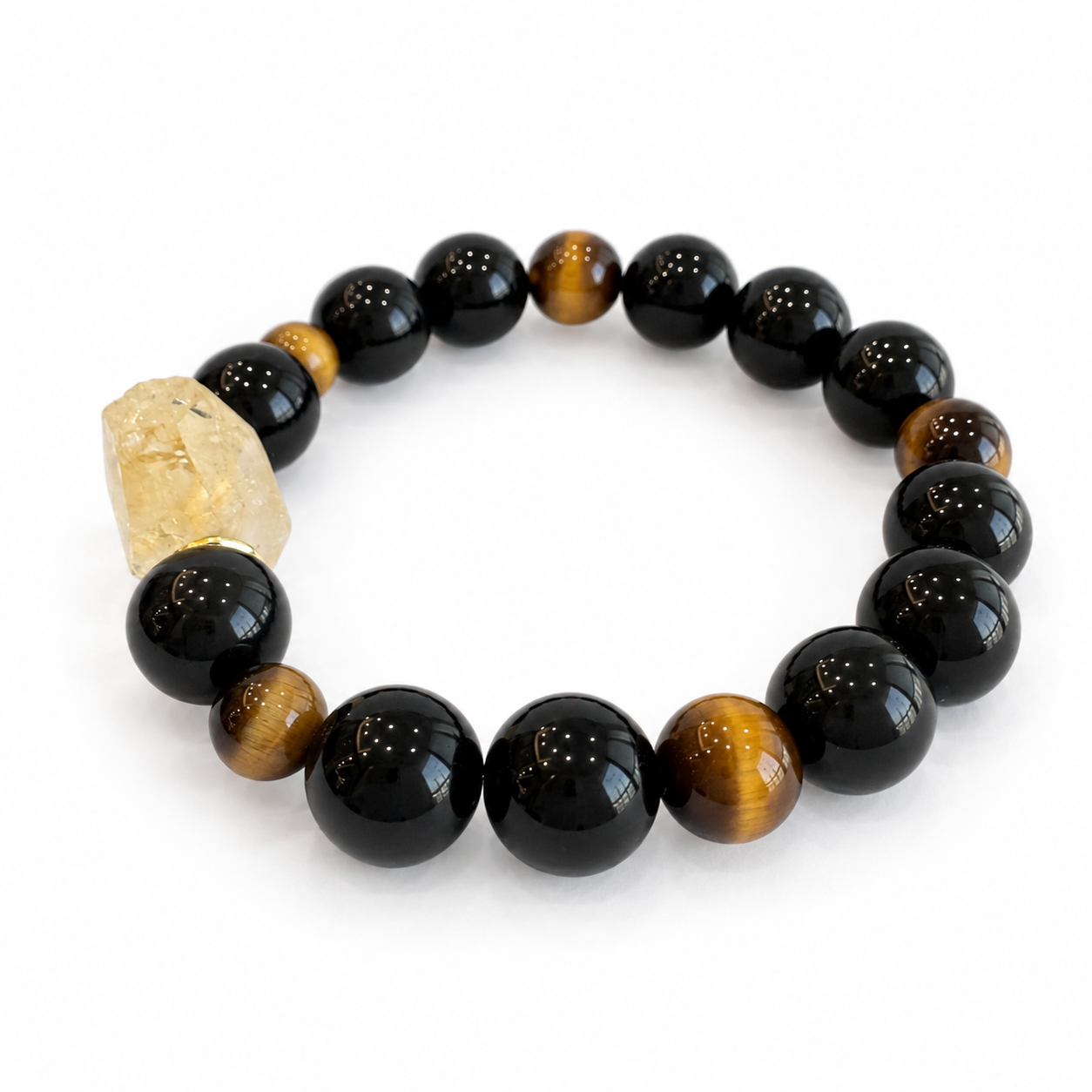 Earth & Metal NFC Obsidian Bracelet for Men | Rainbow Obsidian - Image 2