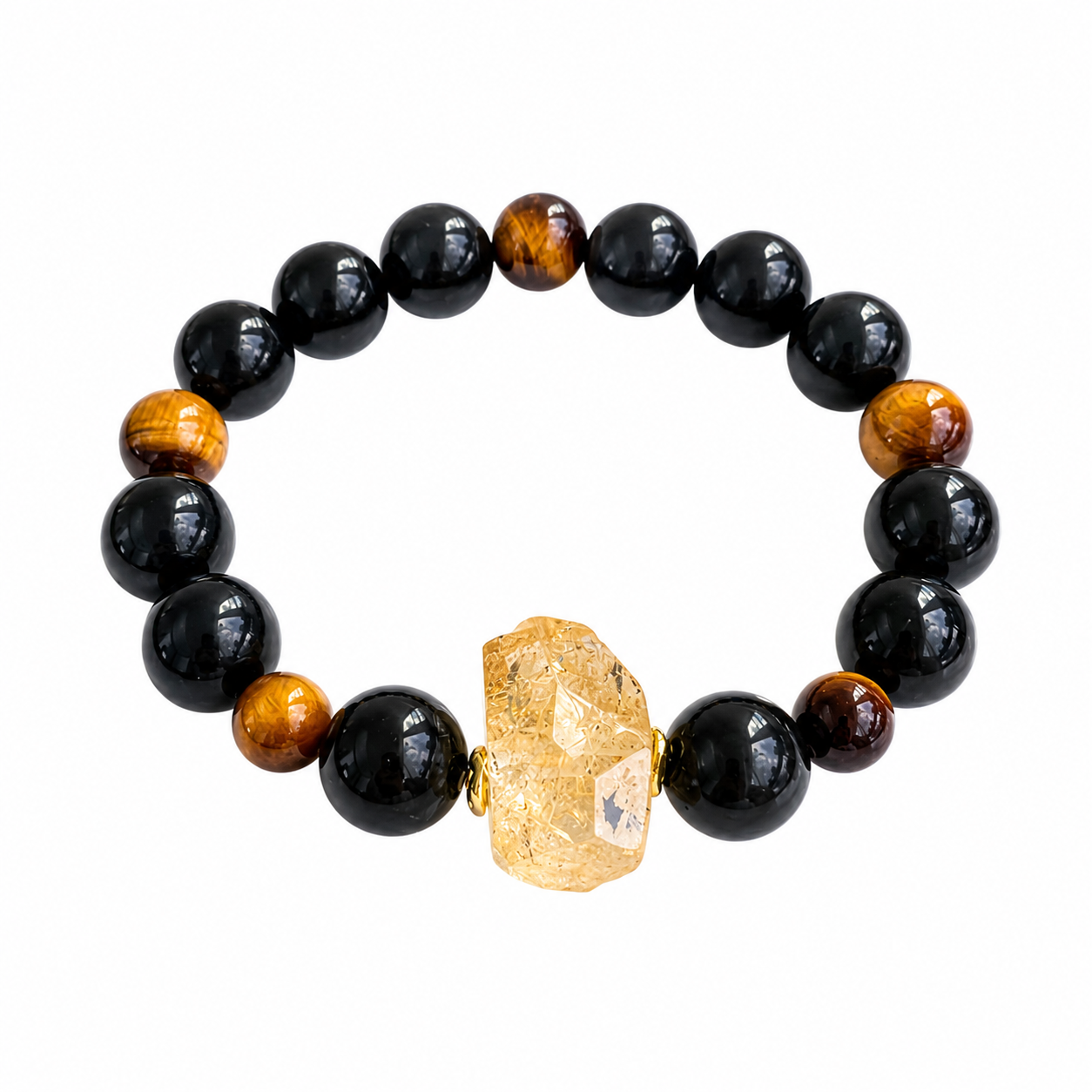 Earth & Metal NFC Obsidian Bracelet for Men | Rainbow Obsidian