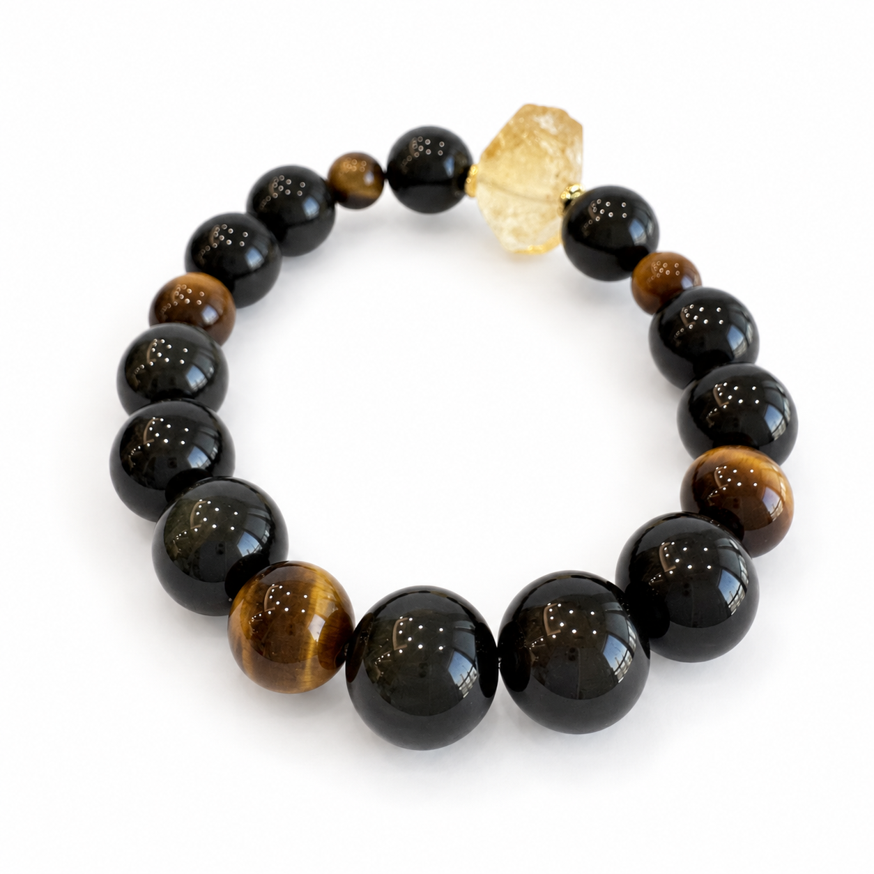 Earth & Metal NFC Obsidian Bracelet for Men | Rainbow Obsidian - Image 3