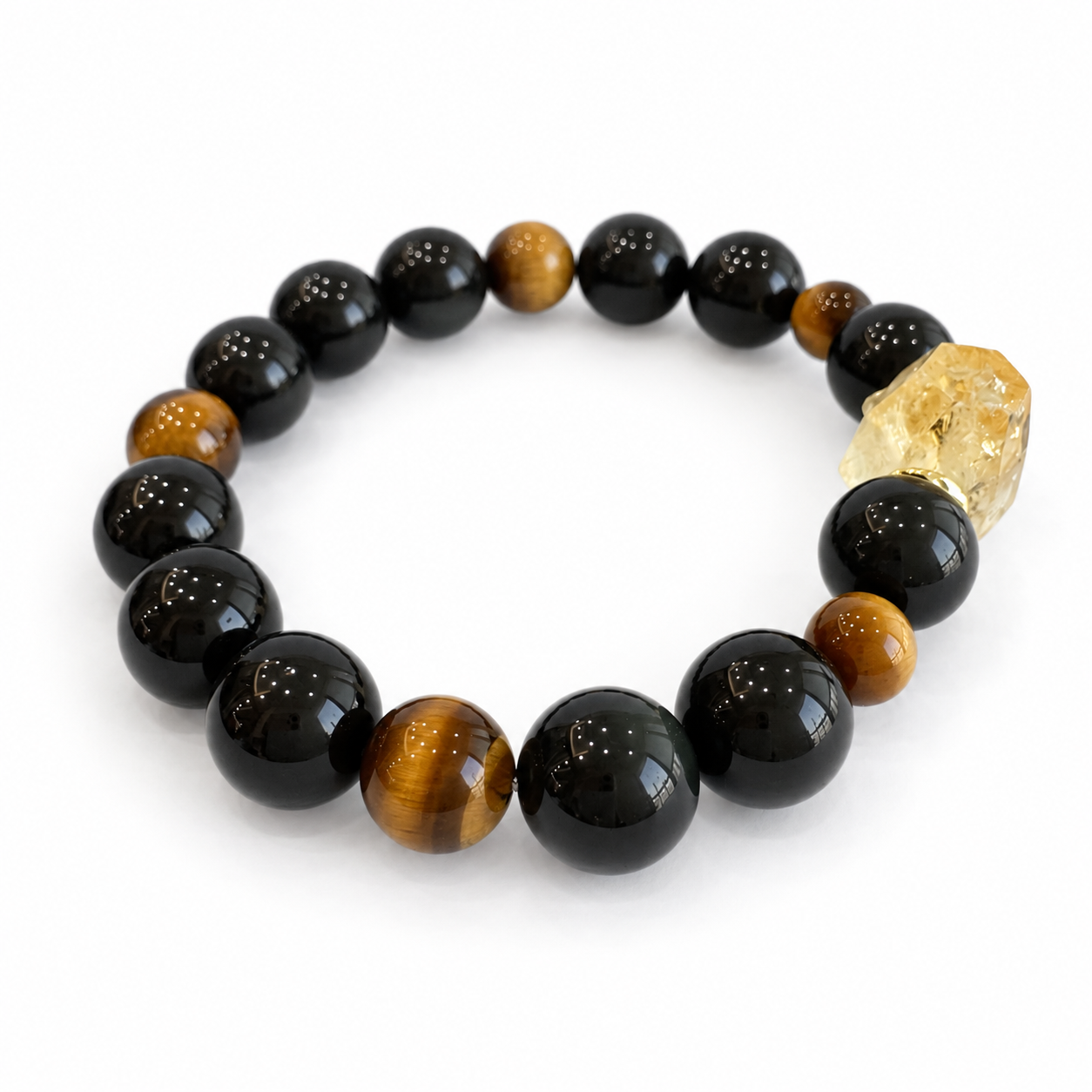 Earth & Metal NFC Obsidian Bracelet for Men | Rainbow Obsidian - Image 4