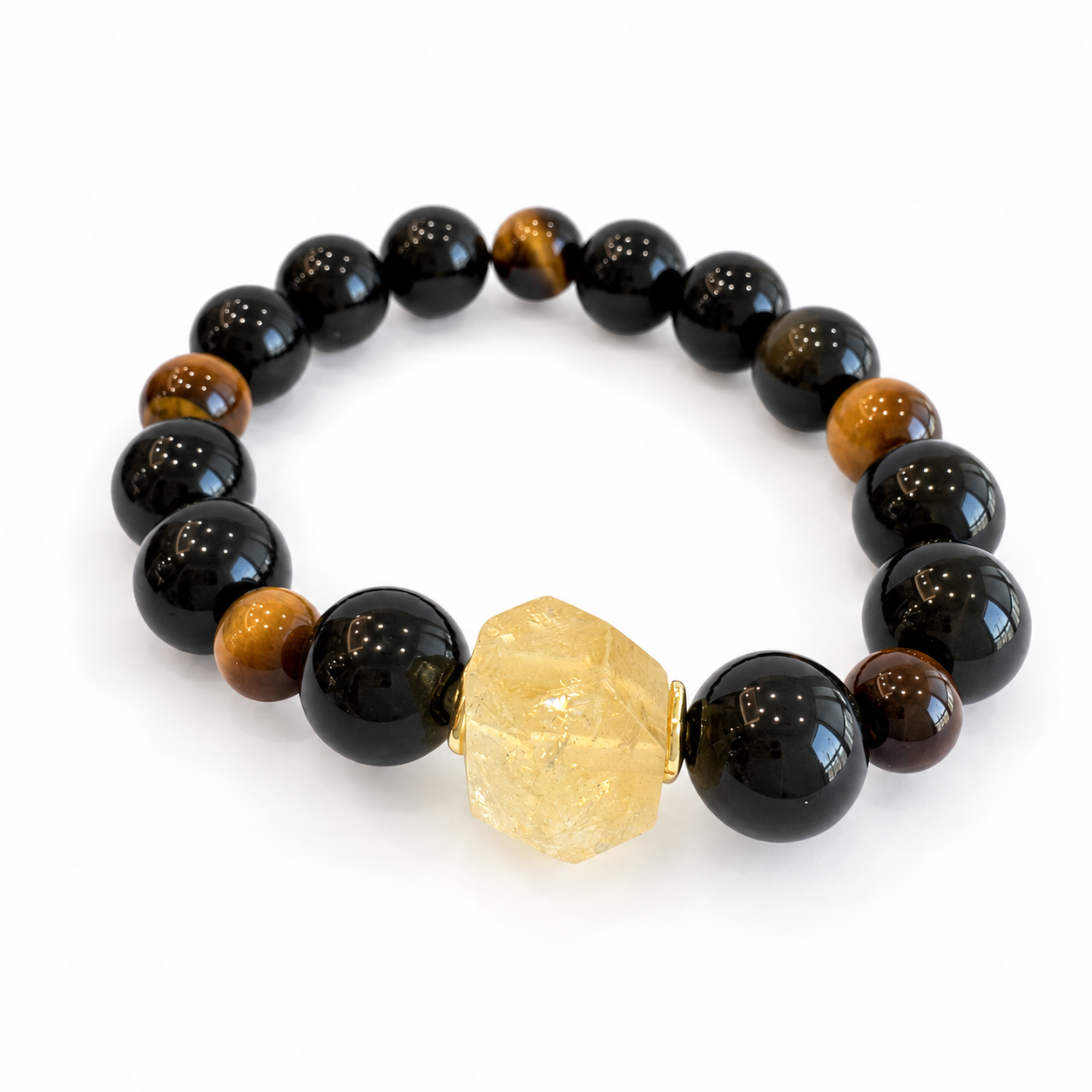 Earth & Metal NFC Obsidian Bracelet for Men | Rainbow Obsidian - Image 5