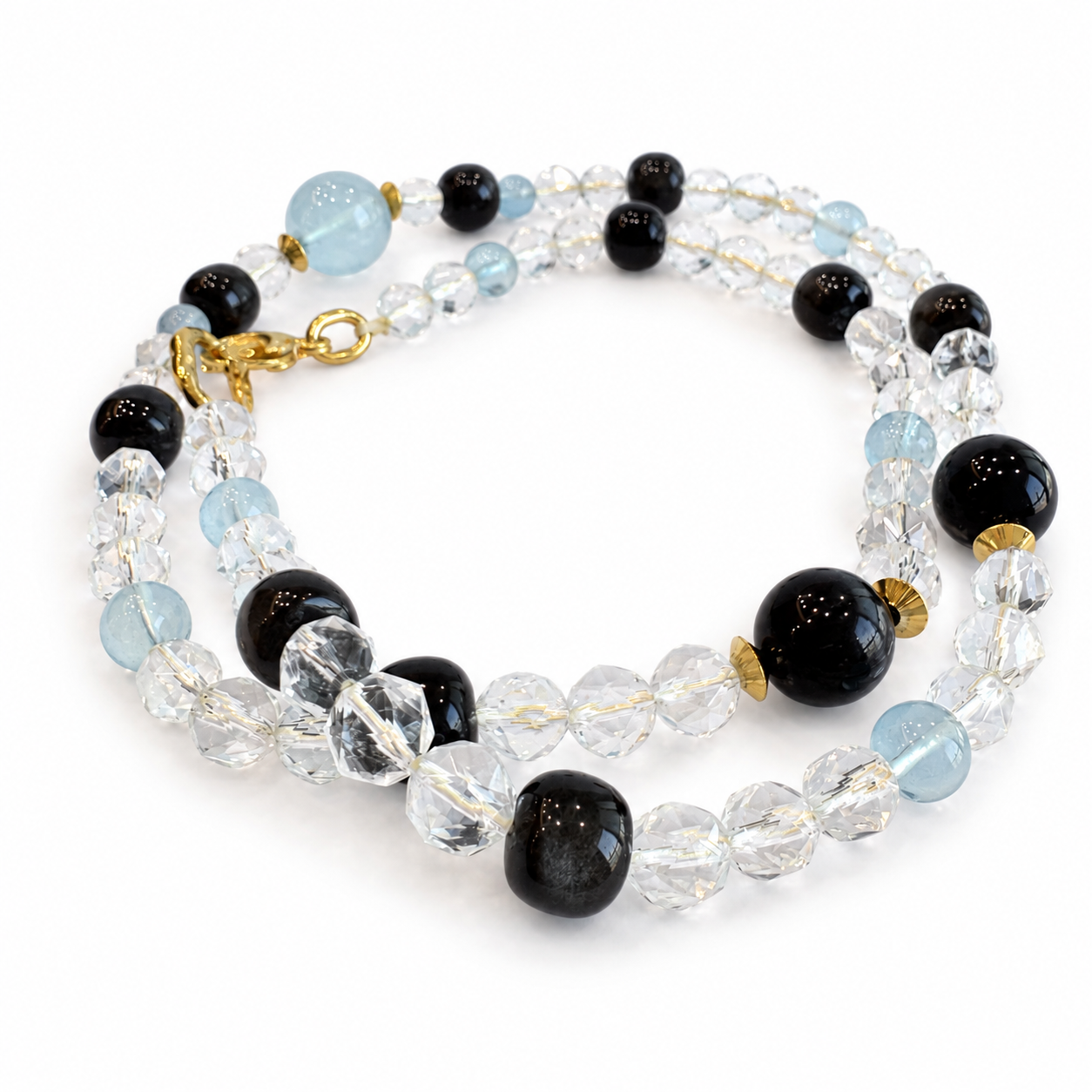 Gold & Water NFC Obsidian Bracelet for Men | Silver Sheen Obsidian - Image 2