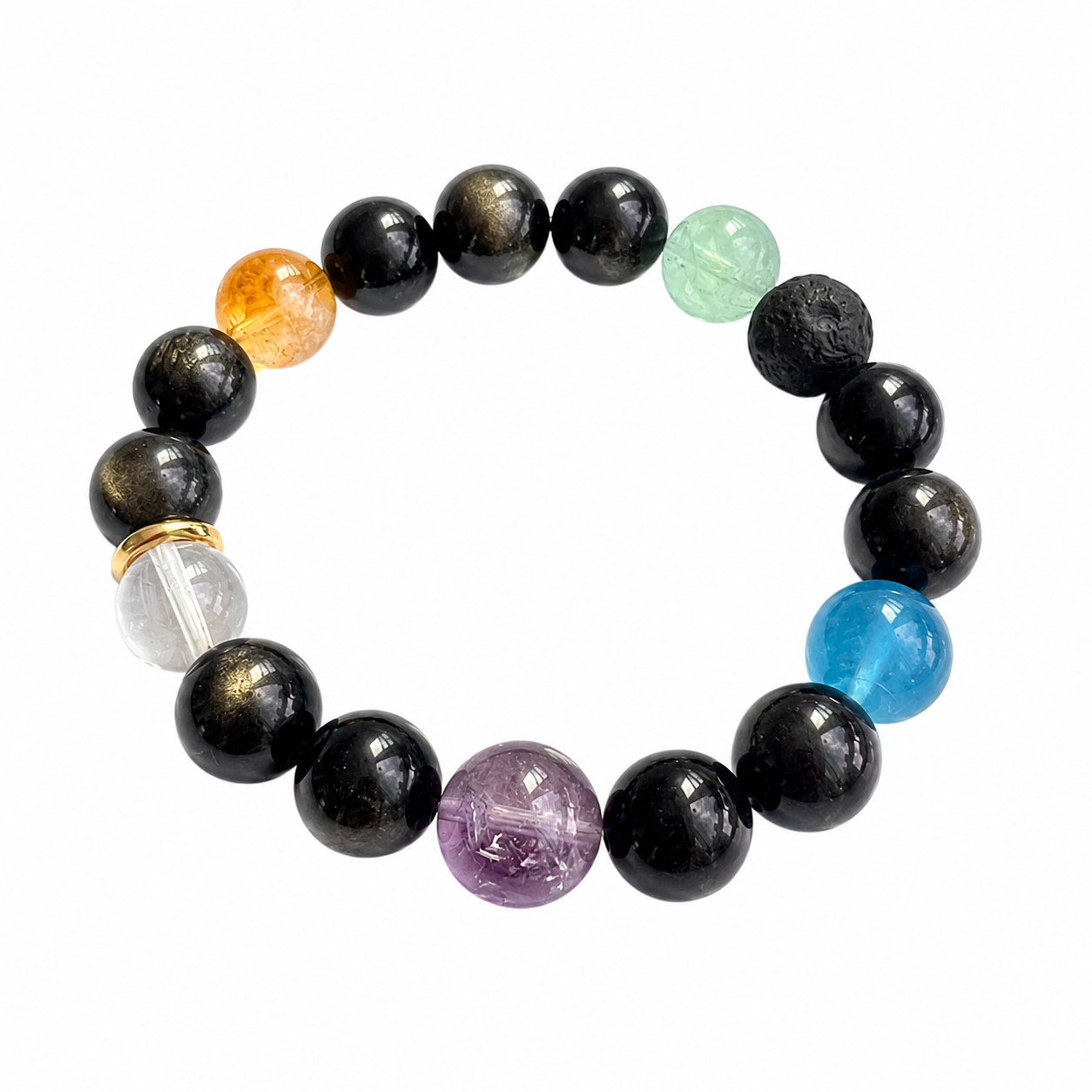 Five Elements NFC Obsidian Bracelet for Men | Multi-Gemstone - Image 4