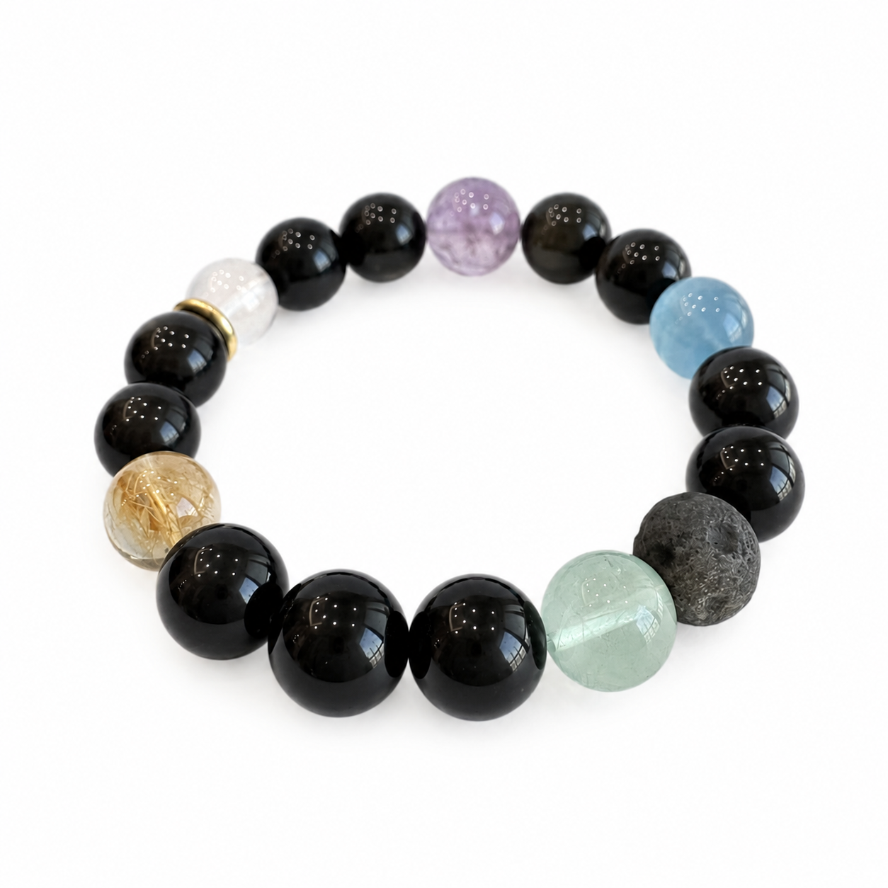 Five Elements NFC Obsidian Bracelet for Men | Multi-Gemstone - Image 3