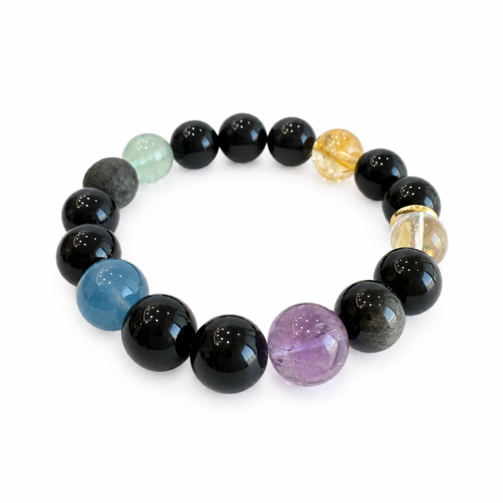 Five Elements NFC Obsidian Bracelet for Men | Multi-Gemstone