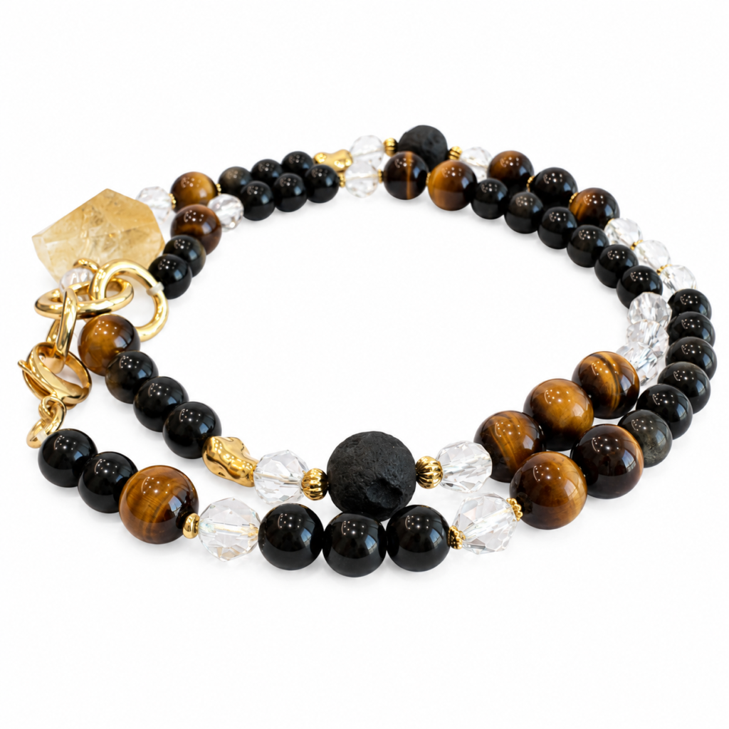Silver Sheen Obsidian NFC Bracelet for Men | Kyanite & Jadeite