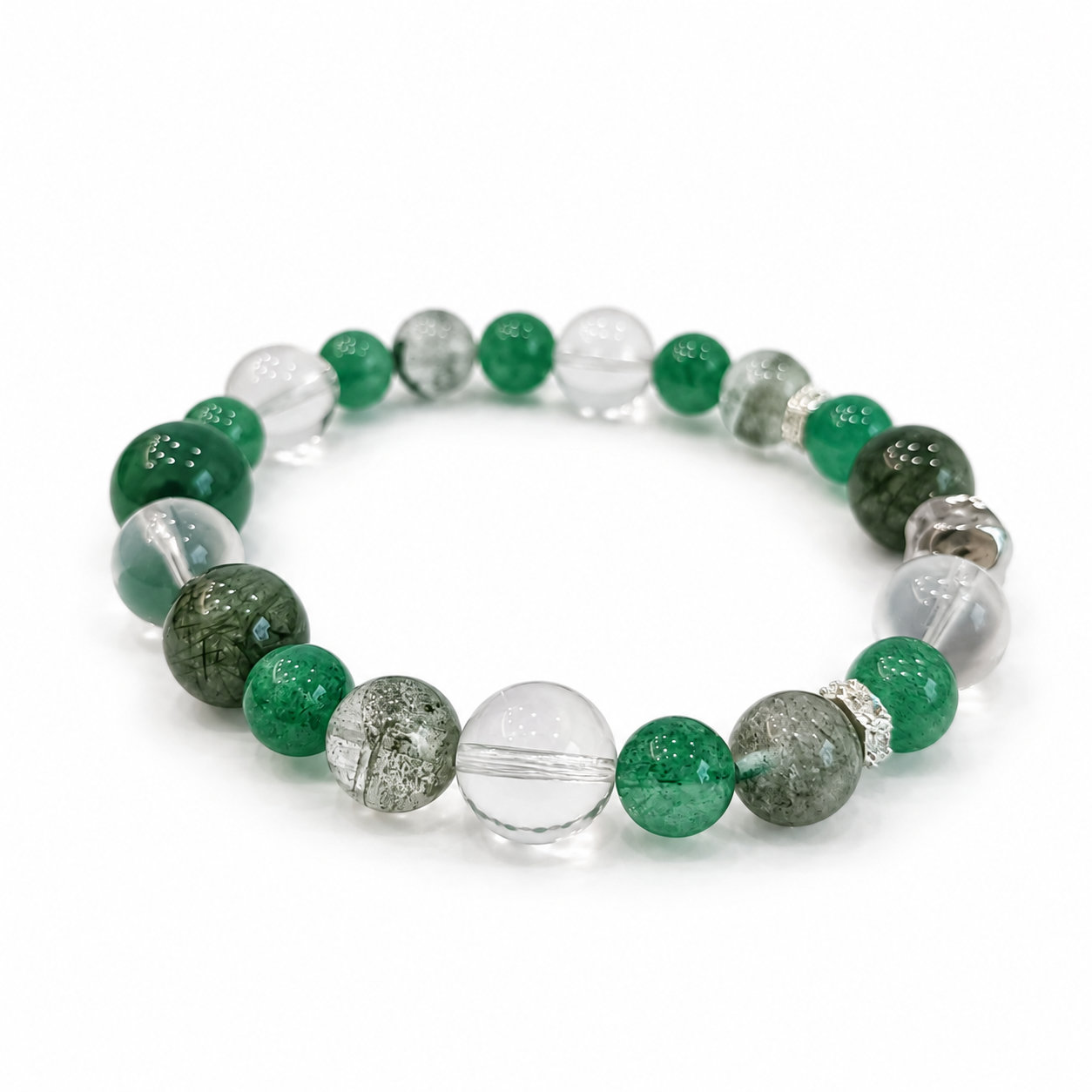 Wood Element NFC Crystal Bracelet | Green Phantom Quartz - Image 3