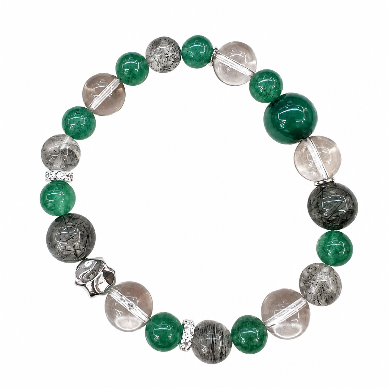 Wood Element NFC Crystal Bracelet | Green Phantom Quartz - Image 4