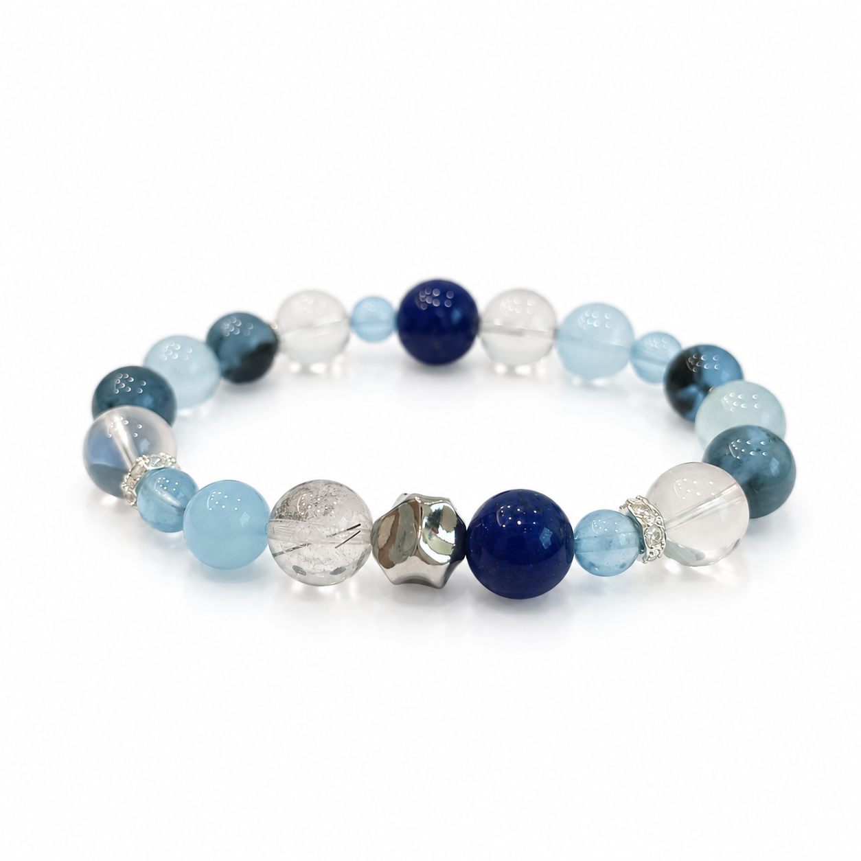 Wood Element NFC Crystal Bracelet | Green Phantom Quartz