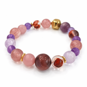 Fire Element NFC Crystal Bracelet | Strawberry Quartz & Rose Quartz
