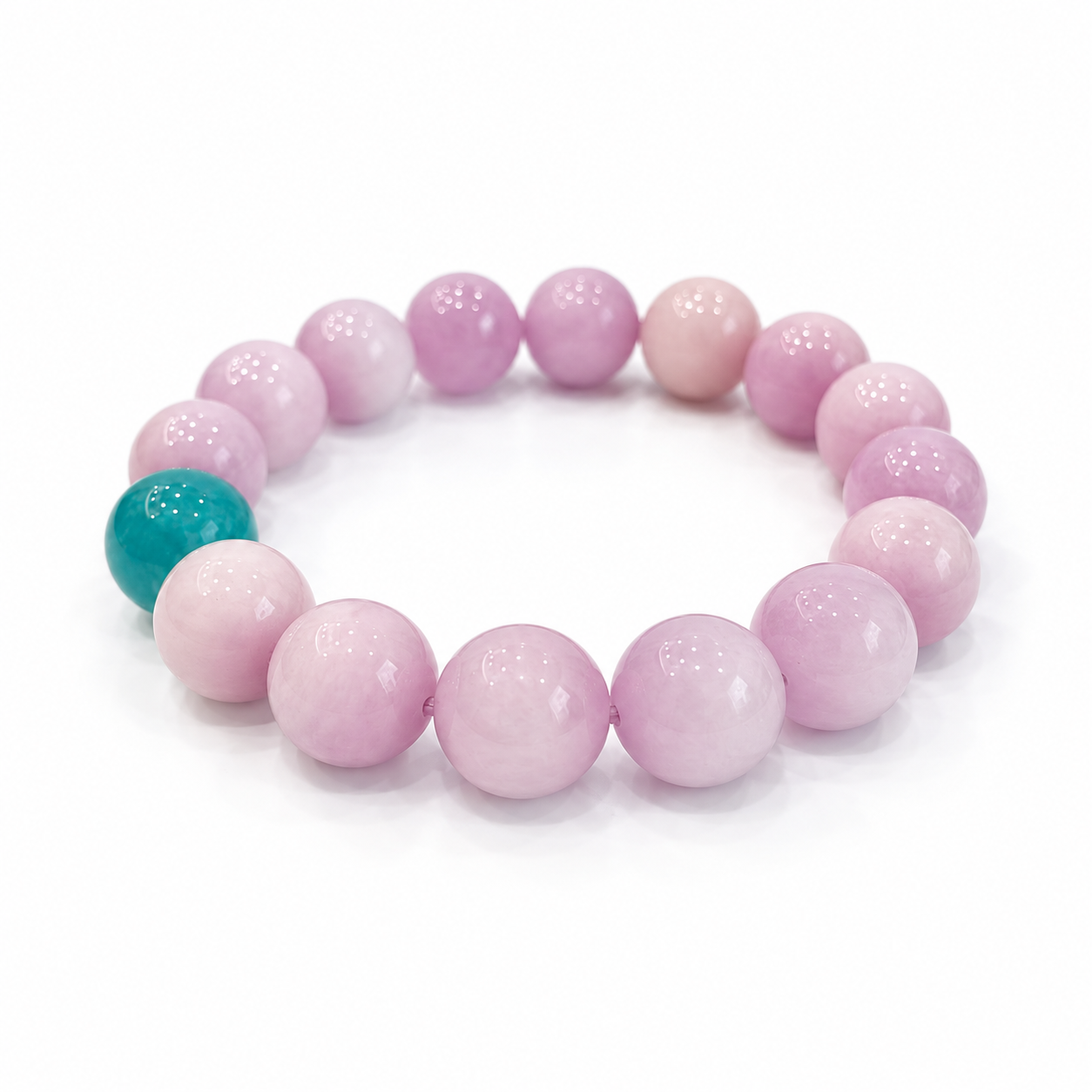 Fire Element NFC Crystal Bracelet | Kunzite & Amazonite - Image 2