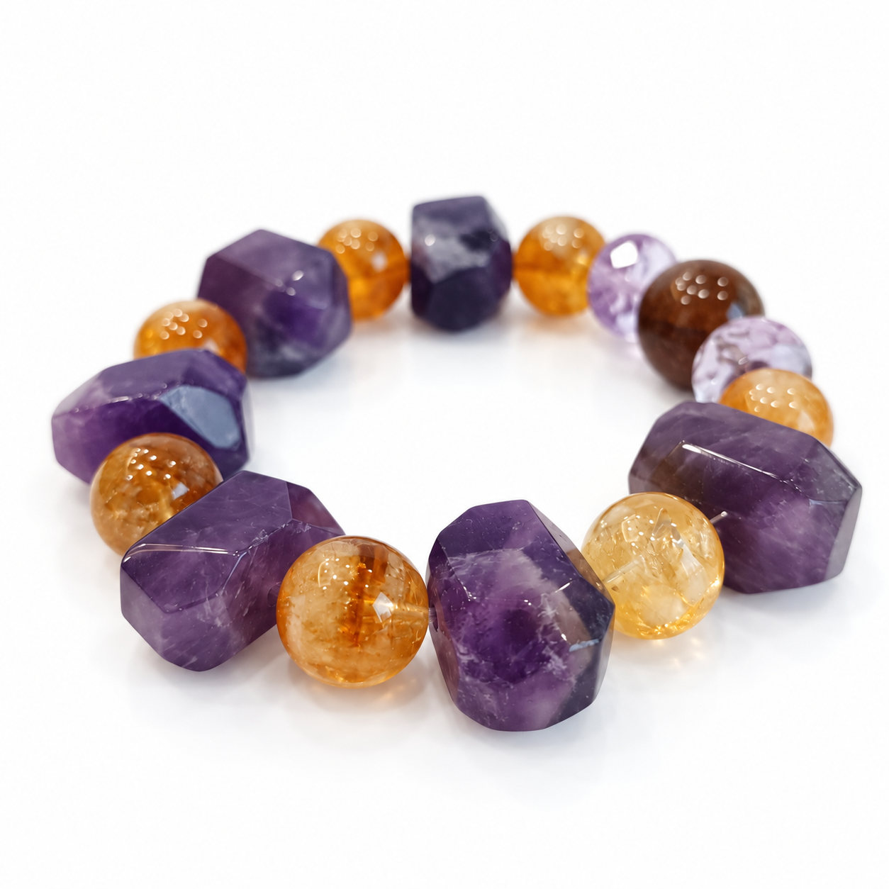 Fire Element NFC Crystal Bracelet | Uruguayan Amethyst - Image 3
