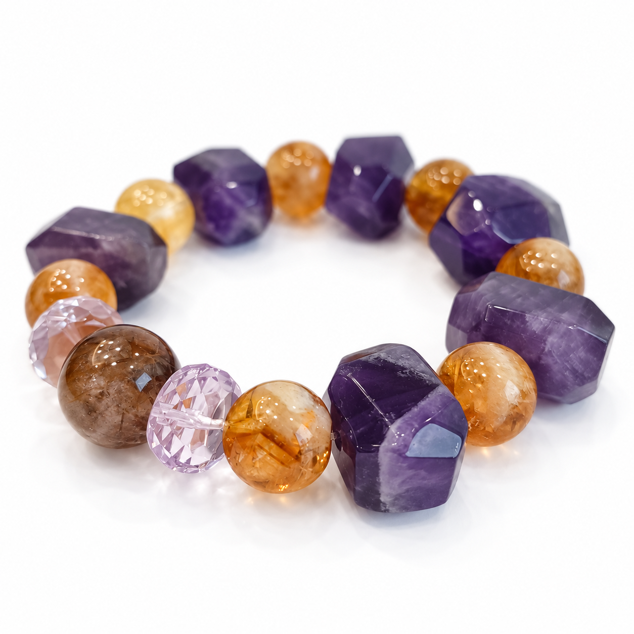 Fire Element NFC Crystal Bracelet | Uruguayan Amethyst - Image 2