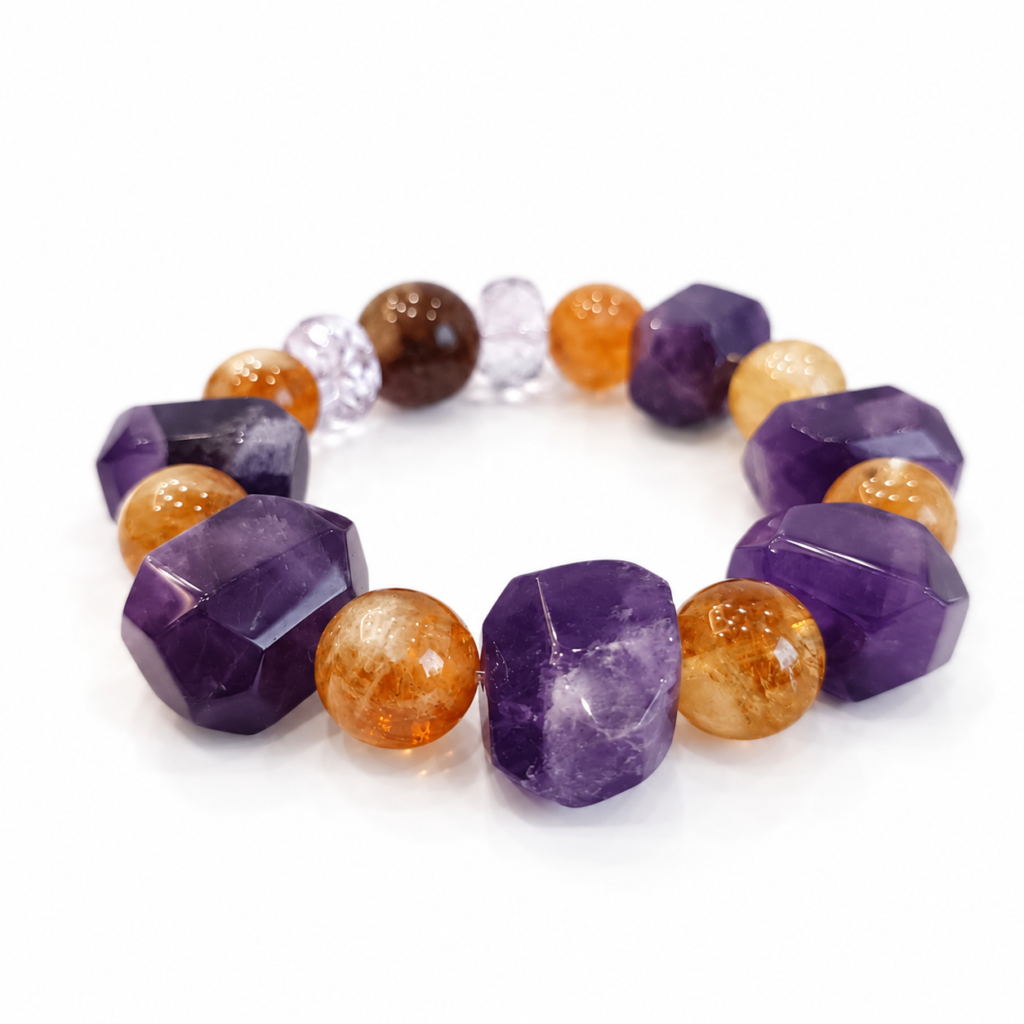 Fire Element NFC Crystal Bracelet | Uruguayan Amethyst