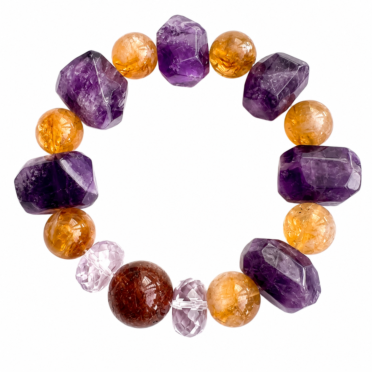 Fire Element NFC Crystal Bracelet | Uruguayan Amethyst - Image 4