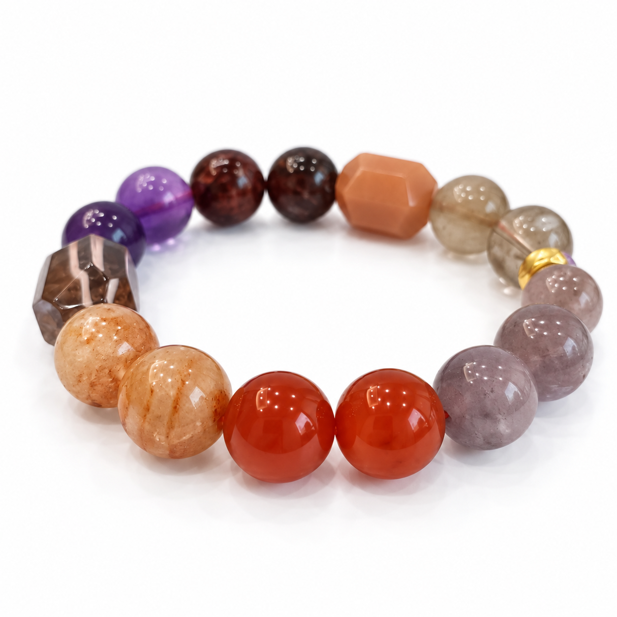 Fire Element NFC Crystal Bracelet | Red Quartz & Amethyst - Image 2