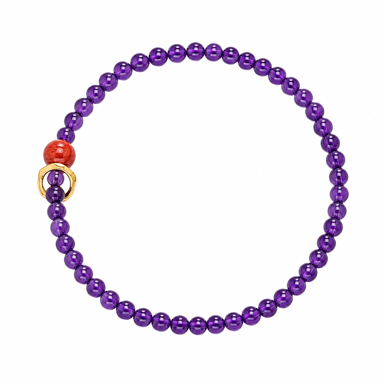 Fire Element NFC Crystal Bracelet | Uruguayan Amethyst - Image 2