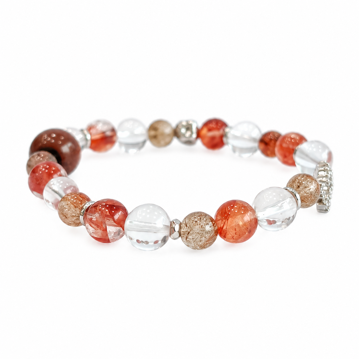 Leo NFC Crystal Bracelet | Super Seven & Red Hematoid - Image 4