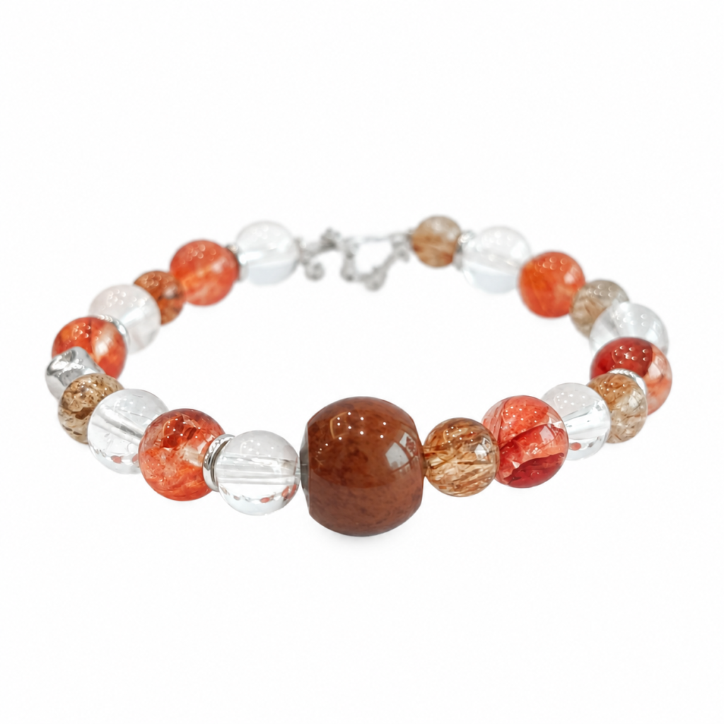 Leo NFC Crystal Bracelet | Super Seven & Red Hematoid