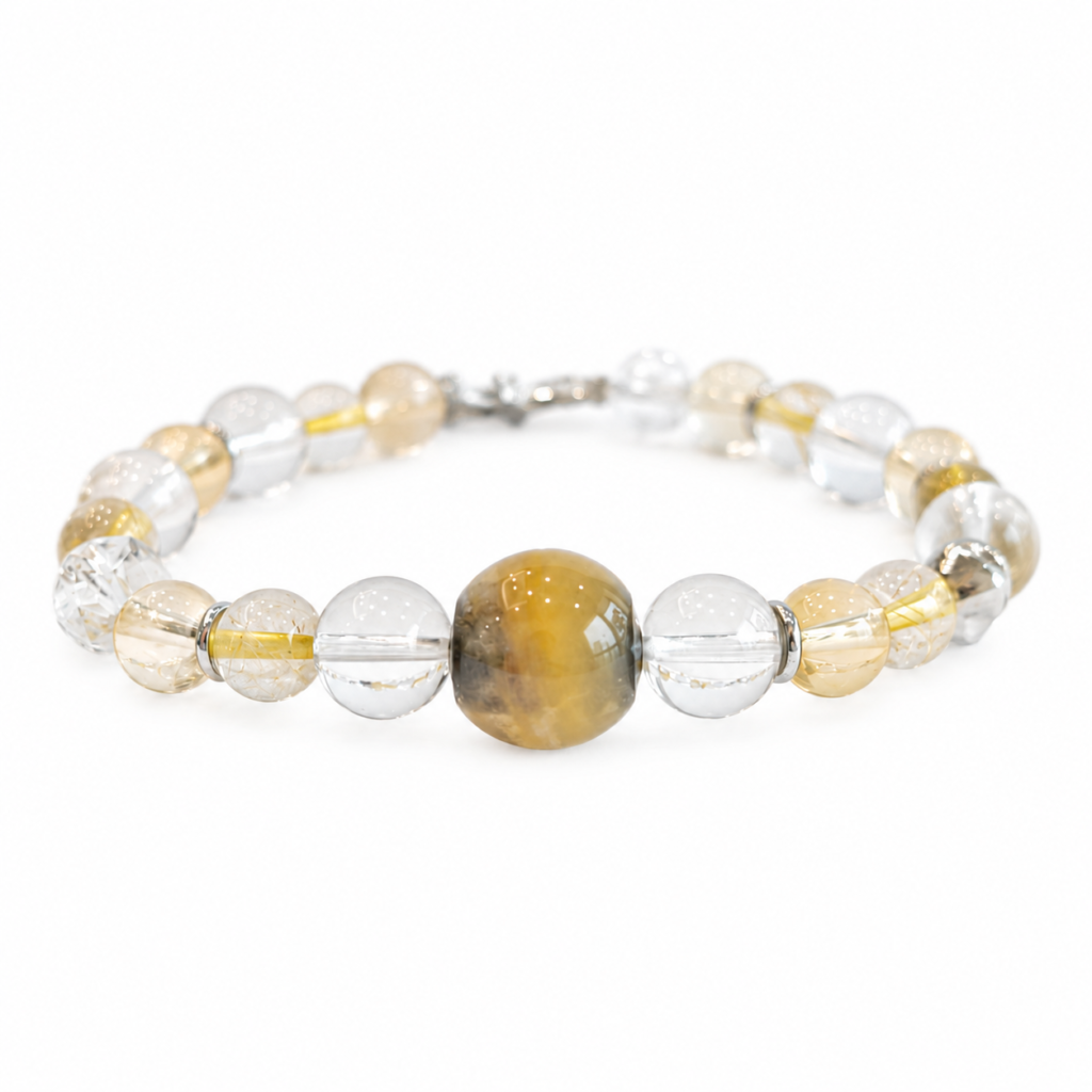 Taurus NFC Crystal Bracelet | Citrine & Clear Quartz