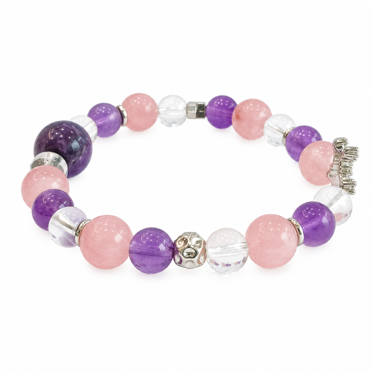 Virgo NFC Crystal Bracelet | Rose Quartz & Amethyst - Image 4