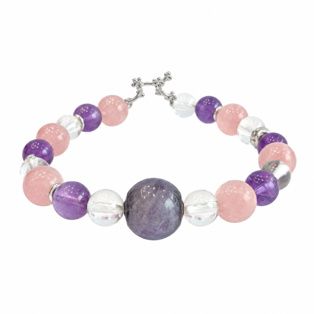Virgo NFC Crystal Bracelet | Rose Quartz & Amethyst