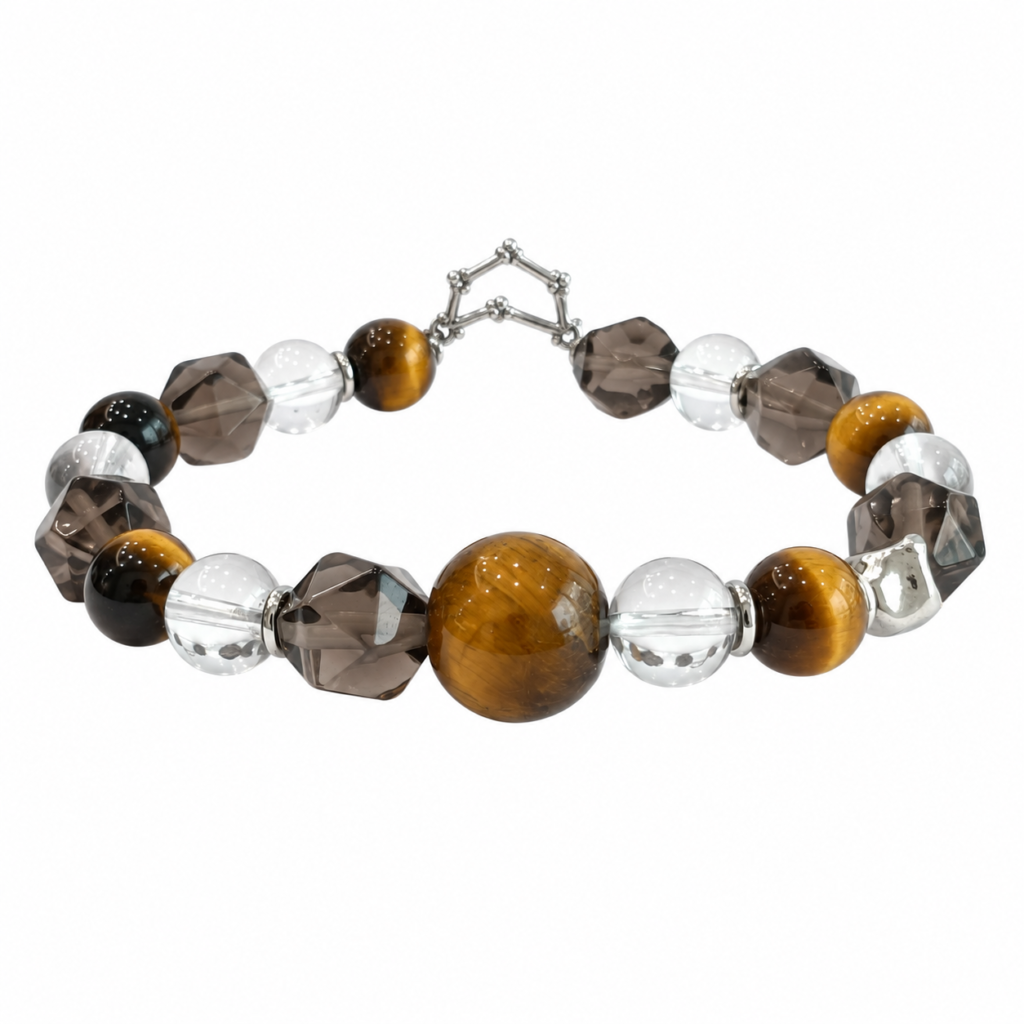 Capricorn NFC Crystal Bracelet | Tiger Eye & Smoky Quartz