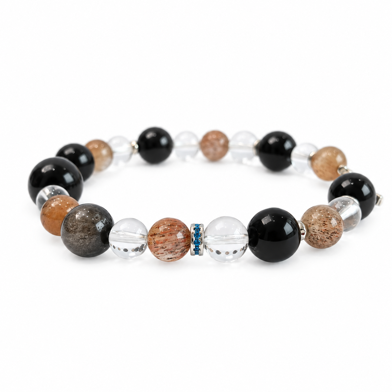 Scorpio NFC Crystal Bracelet | Obsidian & Clear Quartz - Image 3