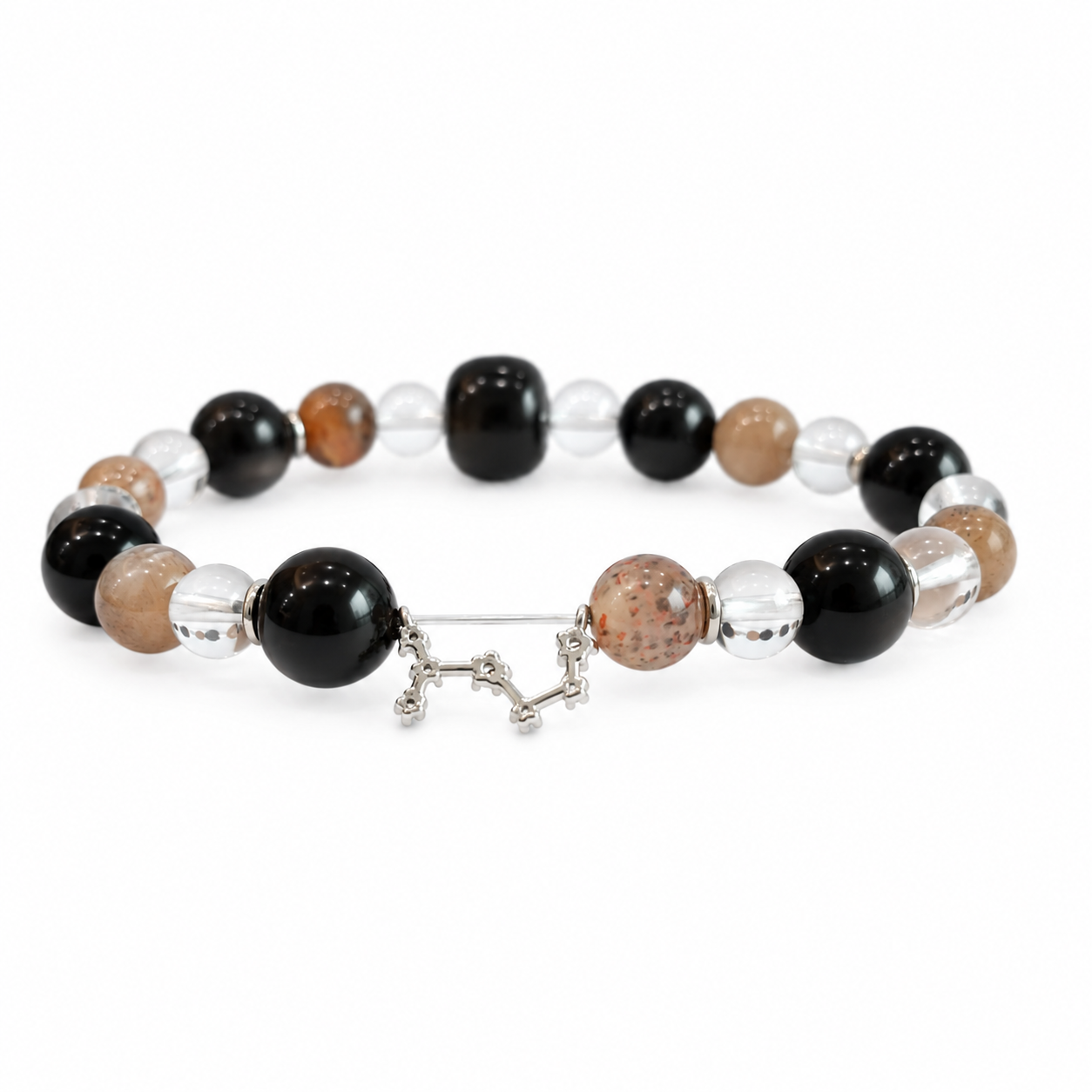 Scorpio NFC Crystal Bracelet | Obsidian & Clear Quartz - Image 2