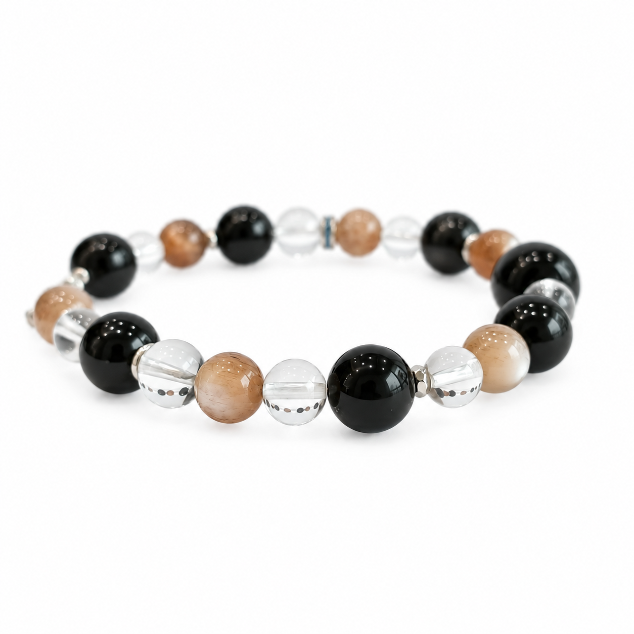 Scorpio NFC Crystal Bracelet | Obsidian & Clear Quartz - Image 4