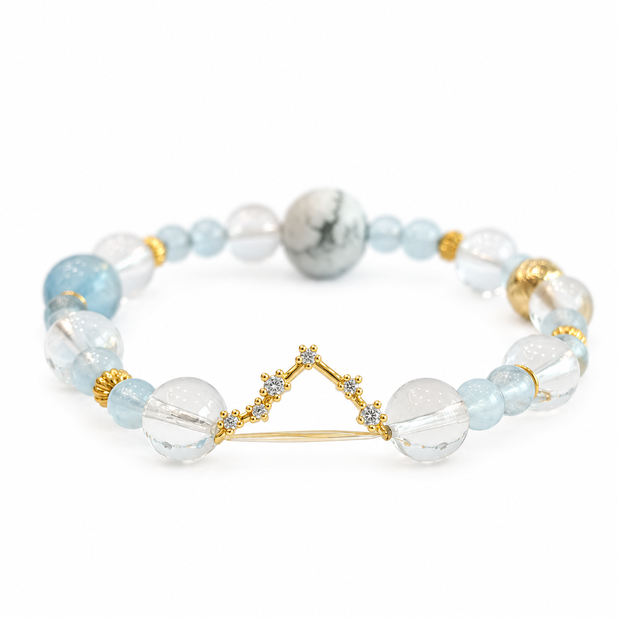 Libra NFC Crystal Bracelet | Aquamarine & Clear Quartz - Image 5